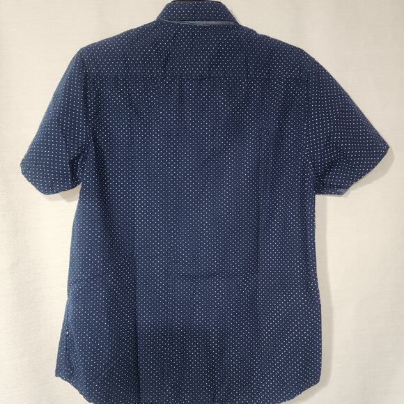 Denim and flower button down slim fit shirt men's medium - Picture 5 of 6